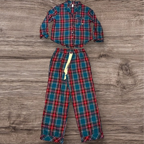 Victoria's Secret Other - Victoria's Secret Small Pajama Set Button-Up Top Pants Red/Blue/Green‎ Plaid